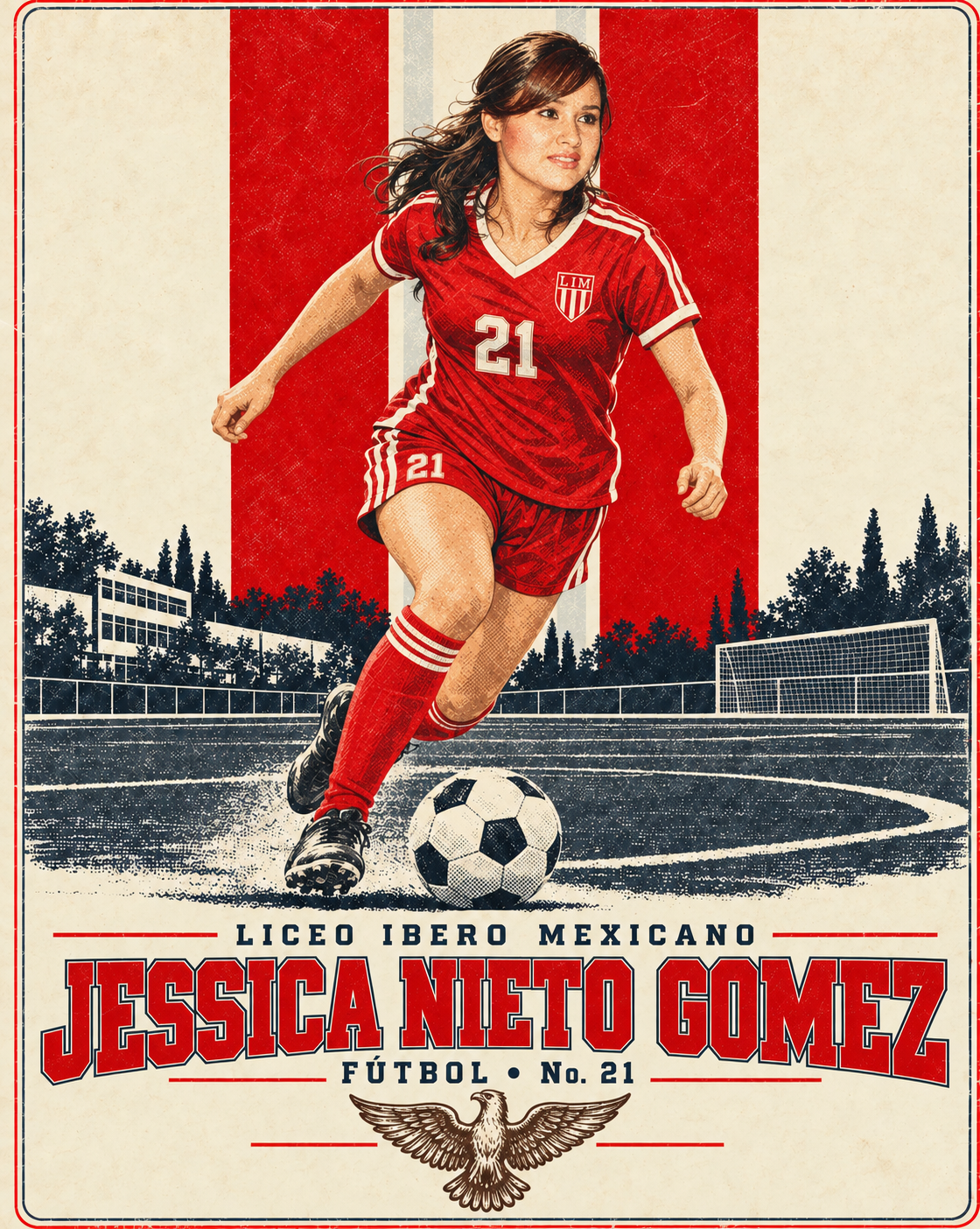 The Program — a Jessica Nieto Gomez soccer poster in vintage athletic-program style