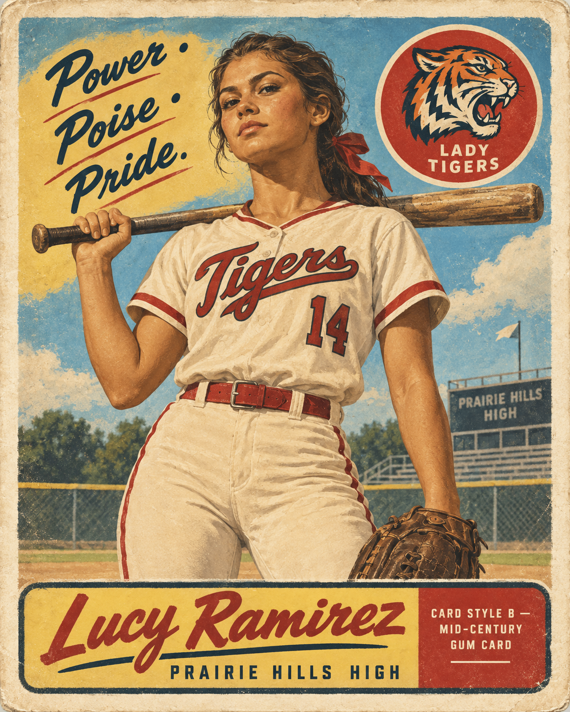 The Keepsake Card — Lucy Ramirez, a vintage softball card-inspired keepsake