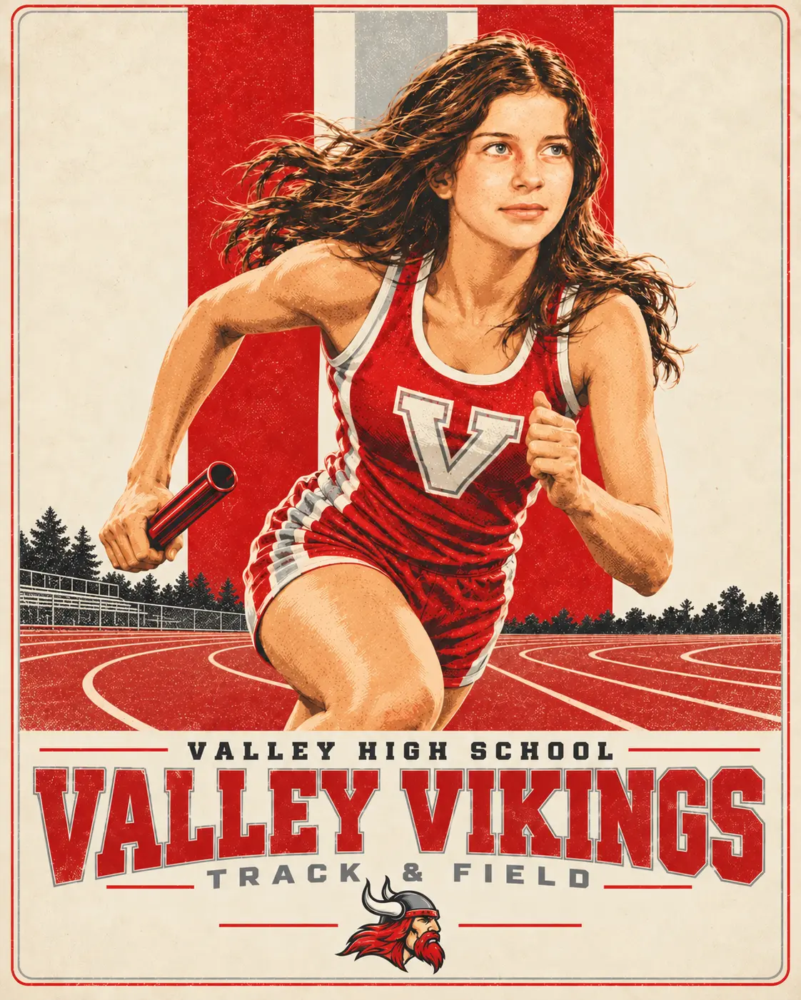 The Program style applied to a Valley High School track athlete