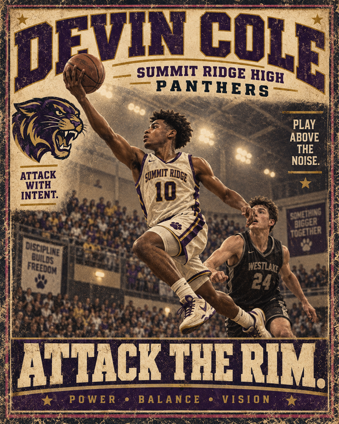 The Rally style applied to Devin Cole in basketball