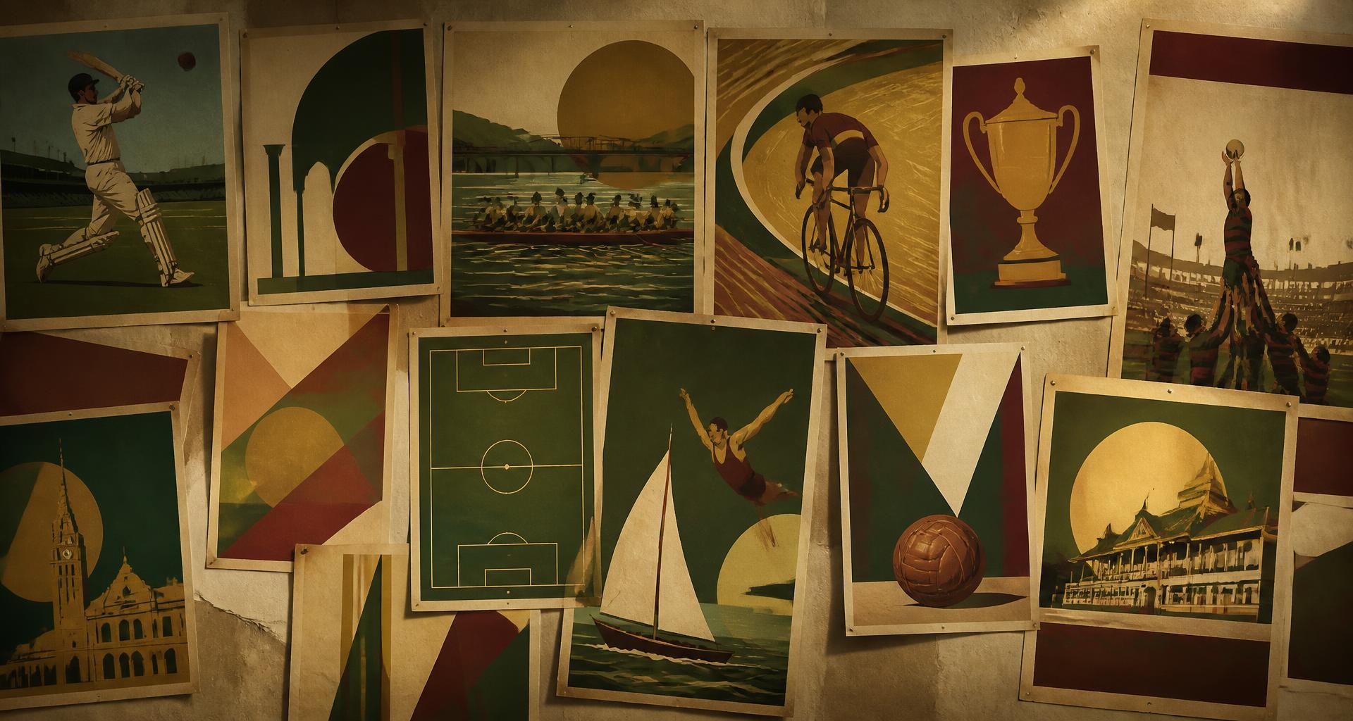 A wall of original vintage-inspired posters